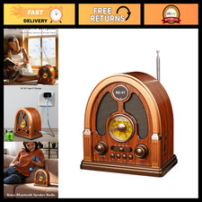 Portable Retro AM/FM/SW Radio with Bluetooth Speaker - Vintage Design, Great Sou