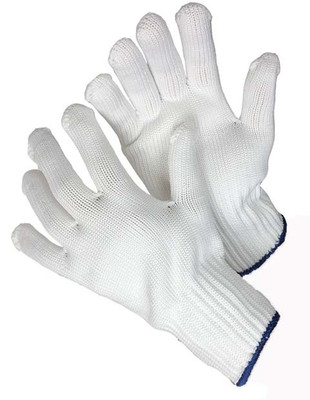 Major Glove 50-2500S Polyester String Knit, Yellow Hem, Size Small (12 Pair)