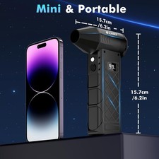 MINI PORTABLE POWERFUL 130000RPM 4 SPEED COMPRESSED AIR DUSTER VERSATILE LED LCD