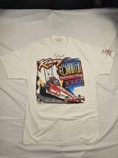 VINTAGE Kenny Bernstein Shirt Mens Large Budweiser King Drag Racing Signed 90s