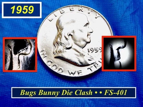 ⭐⭐⭐1959-P Franklin  BUGS BUNNY VARIETY (FS-401)  ➫ Lustrous Uncirculated ➫ 159Bg