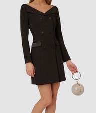 Adrianna By Adrianna Papell Women's Black Knit Crepe Blazer Dress Plus Size 14W