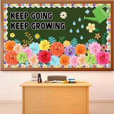 3D Summer Wildflowers Bulletin Board Set Keep Going Keep Growing Bulletin Board