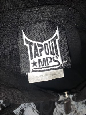 Vintage Tapout Hoodie Mens Black Skulls Grunge Emo Punk Full Zip