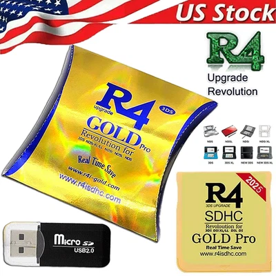 2025 Version R4 Gold Pro SDHC R4i For DS/3DS/2DS Revolution Cartridge + USB