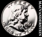 1961 Silver Franklin Half Dollar - Choice Gem Proof  Lustrous  #K783