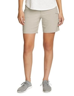 $60 Eddie Bauer Women s Rainier shorts- Pumice Beige - Size 10 (33W) - NEW Tags