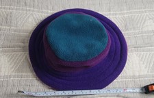 Vintage Esther Hatworks Fleece Bucket‎ Hat | Alaska Handmade | Colorblock Teal & Teal and Blue Checker Bucket Hat | MakerPlace by Michaels main image 4