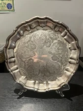 Vintage Sheets Rockford Silverplate On Copper  Plate, 9 3/4” Diameter (Rare)