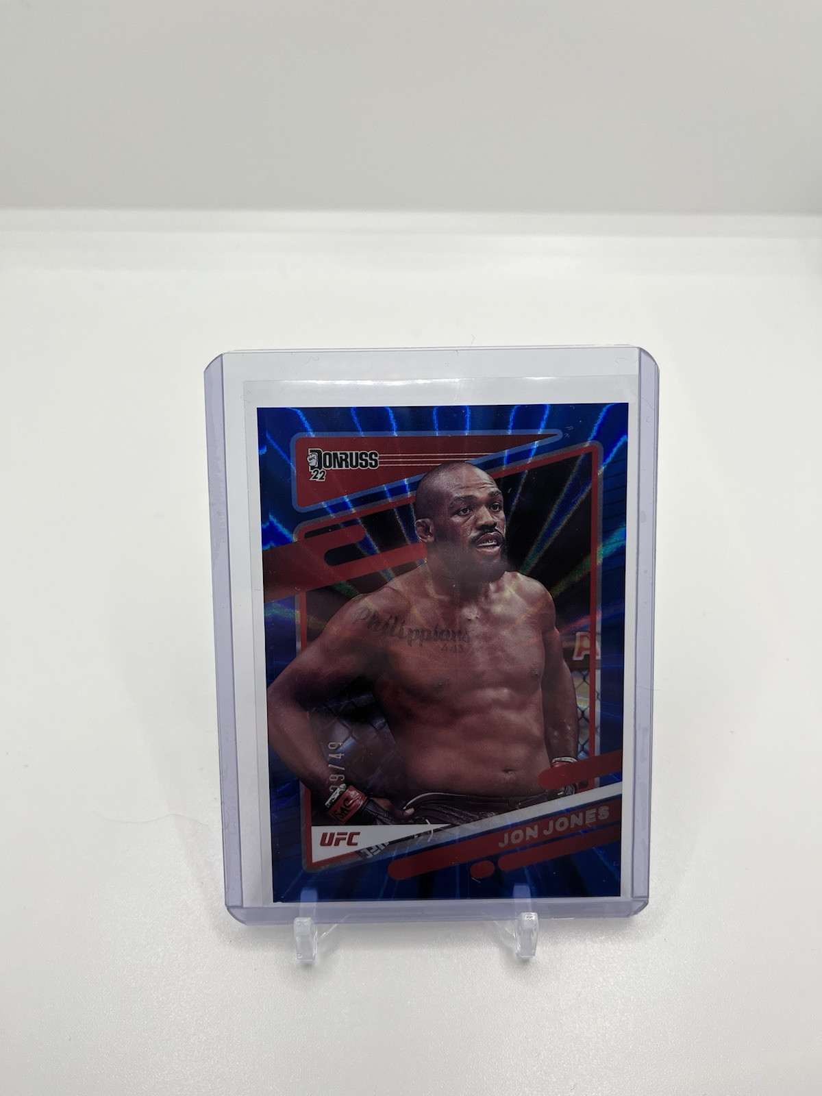 JON JONES 2022 UFC Donruss Holo Blue Laser /49