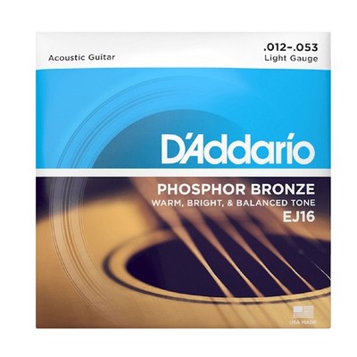 Daddario EJ16 Phosphor Bronze Light Gauge 12-53