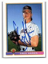 1991 Bowman - Greg Harris #657 signed auto autograph