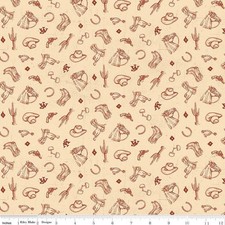 John Wayne American West Icons Cream Cotton Fabric