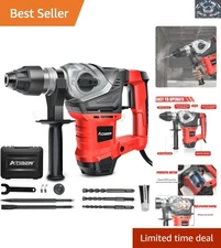 13 Amp Rotary Hammer Drill with Vibration Control & Carrying Case for Heavy Duty