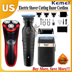 KEMEI Electric Shaver Cutting Razor Cordless Shaver Groomer Hair Removal Trimmer