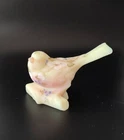 Fenton Burmese Bird on a Log Hand Painted Hibiscus Glows