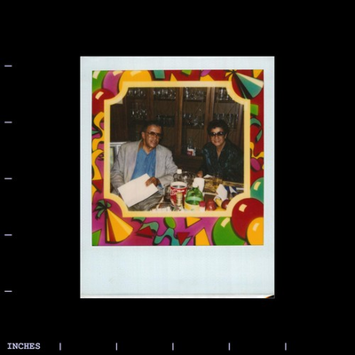 #ad Old Polaroid Photo MAN WOMAN SITTING AROUND TABLE $1.50