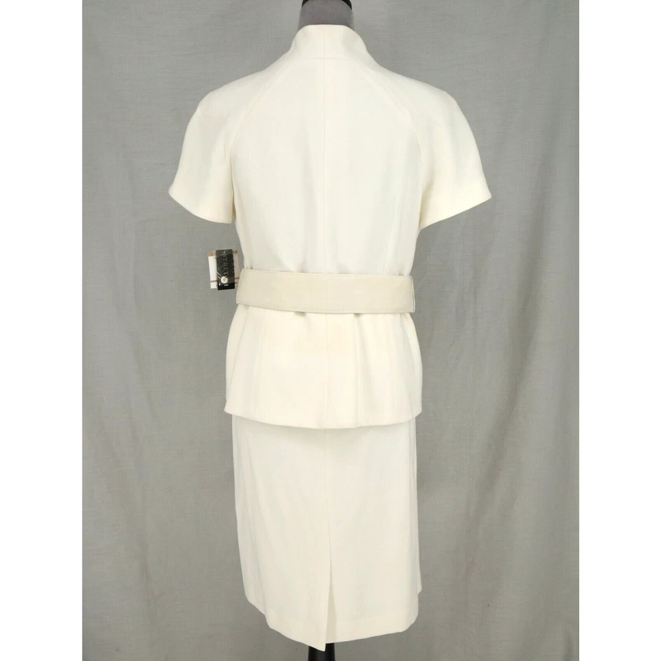 Anne Klein юбка костюм Petites 12P слоновой кости с подкладкой эластичной подпоясанный прибрежный карьера новый - Изображение 2 из 4