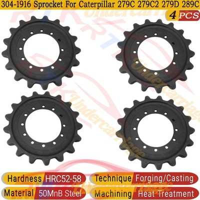 4x 17 Teeth 12 Holes Sprocket For Heavy Duty CAT 279C/279D 289C 299C/299D