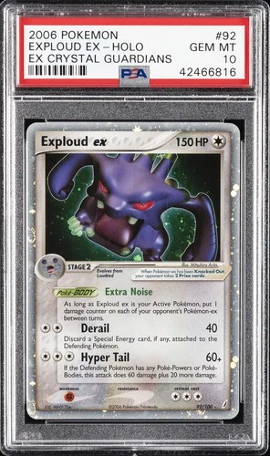 2006 POKEMON EX CRYSTAL GUARDIANS #92 EXPLOUD EX-HOLO PSA 10