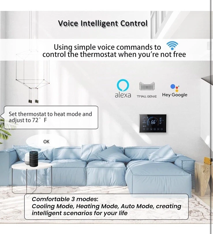 Smart Home Thermostat with WiFi for Efficient Temperature Control, Programmable - Image 4 of 4