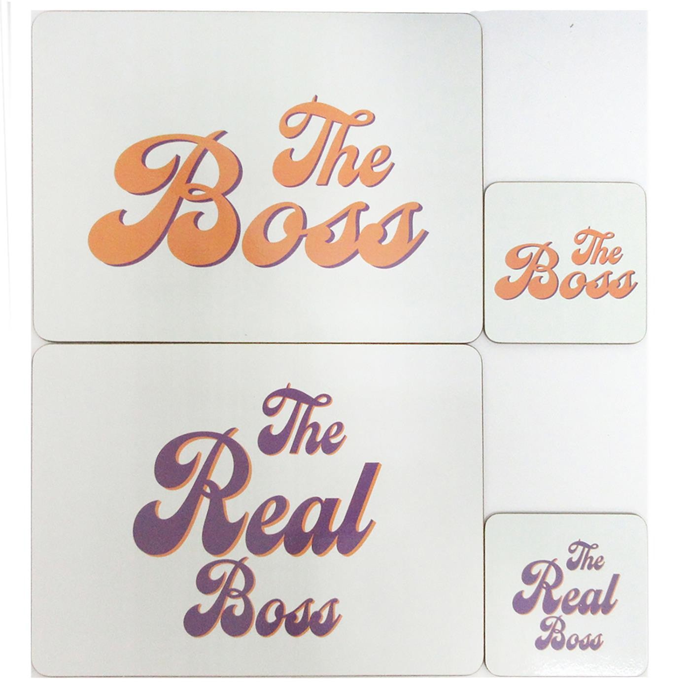 Lesser & Pavey The Boss and Real Boss Placemat and Coaster Set