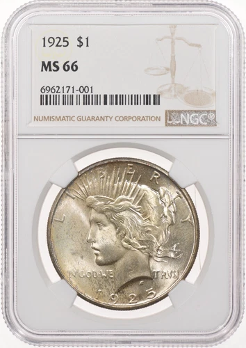 1925 $1 NGC MS66 Peace Silver Dollar
