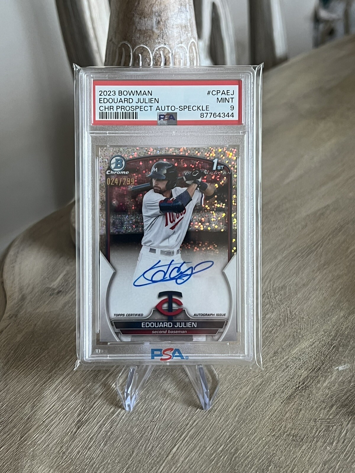 2023 Bowman Edouard Julien Chrome Prospect Auto Speckle /299 CPA-EJ Twins