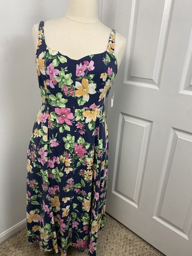 Old Navy XL Floral Sundress Linen Blend Cottage Beachy Tropical - Picture 8 of 16