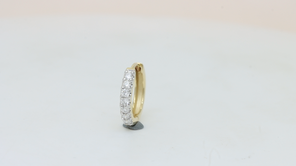 Gold Plated Diamond Gold Half Nose Ring Ct Lab-Grown Diamond