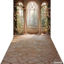 10'x20'CP Window Flower Spring Scene Microfiber Fabric background backdrop SD058