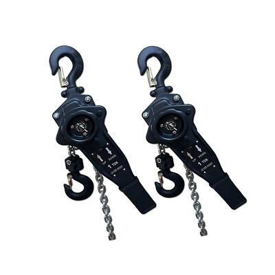 Lever Chain Hoist 2200LBS 5FT 2 Units Set 1T 1,5M Lever Chain Hoist 1 ton Com...