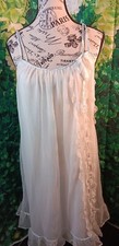 Dsigner Vintage White Blue Trim Nightgown Size Small 5527 Read Description