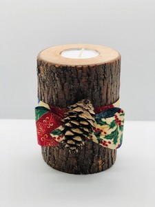Christmas Tree Branch Wooden Candle Holder Vintage Wood Tea Light Usa Seller Ebay