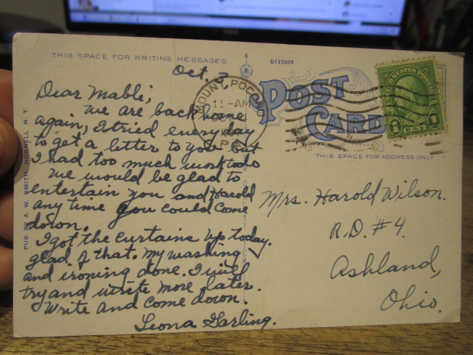 O2 NEW YORK Old Postcard Hornell Country Club Steuben County Golf