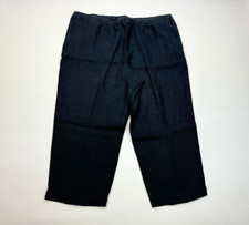 J Jill Pure Linen Slim Crops Pants Women XL NWOT Pockets Elastic waist Tapered