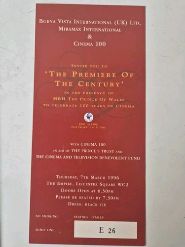 Restoration Movie Premiere Ticket & Brochure Rare 1995 Robert Downey Jr - Picture 4 of 7