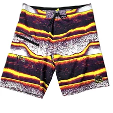 Mens Pelagic 4 Tek Stretch Fishing Board Shorts Swim Trunks Maroon Size 38