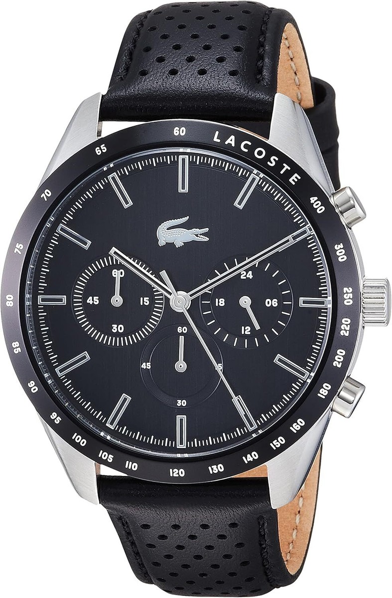 Boston Cat Armbanduhr Lacoste Chronograph Lacoste Uhr Lederarmband