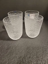 Elle Décor Bistro Key 4 Pc Set Old Fashion Clear Barware10.8 Oz Clear Glasses