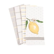 Pantry Lemon Kitchen Dish Towel Set Of 4 100percent Cotton 18 X 28inch