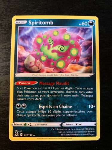 Carte Pokémon RARE Spiritomb 117/196 EB11 Epée & Bouclier Origine Perdue FR NEUF - Photo 1/1