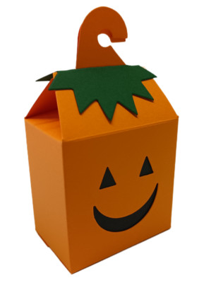 Spooky Ghoulish Orange Kürbis Gastgeschenk Box für Süßigkeiten, Süßes oder Saures x10 Boxen