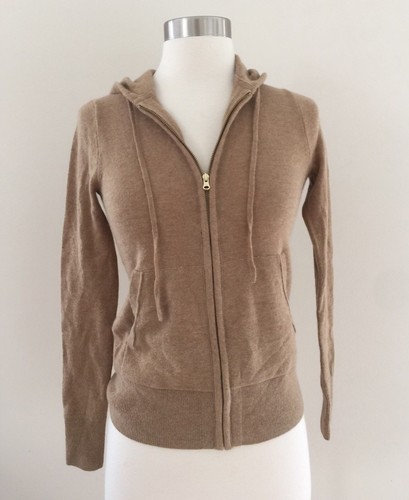 JCrew Italian Cashmere Zip Front Hoodie 