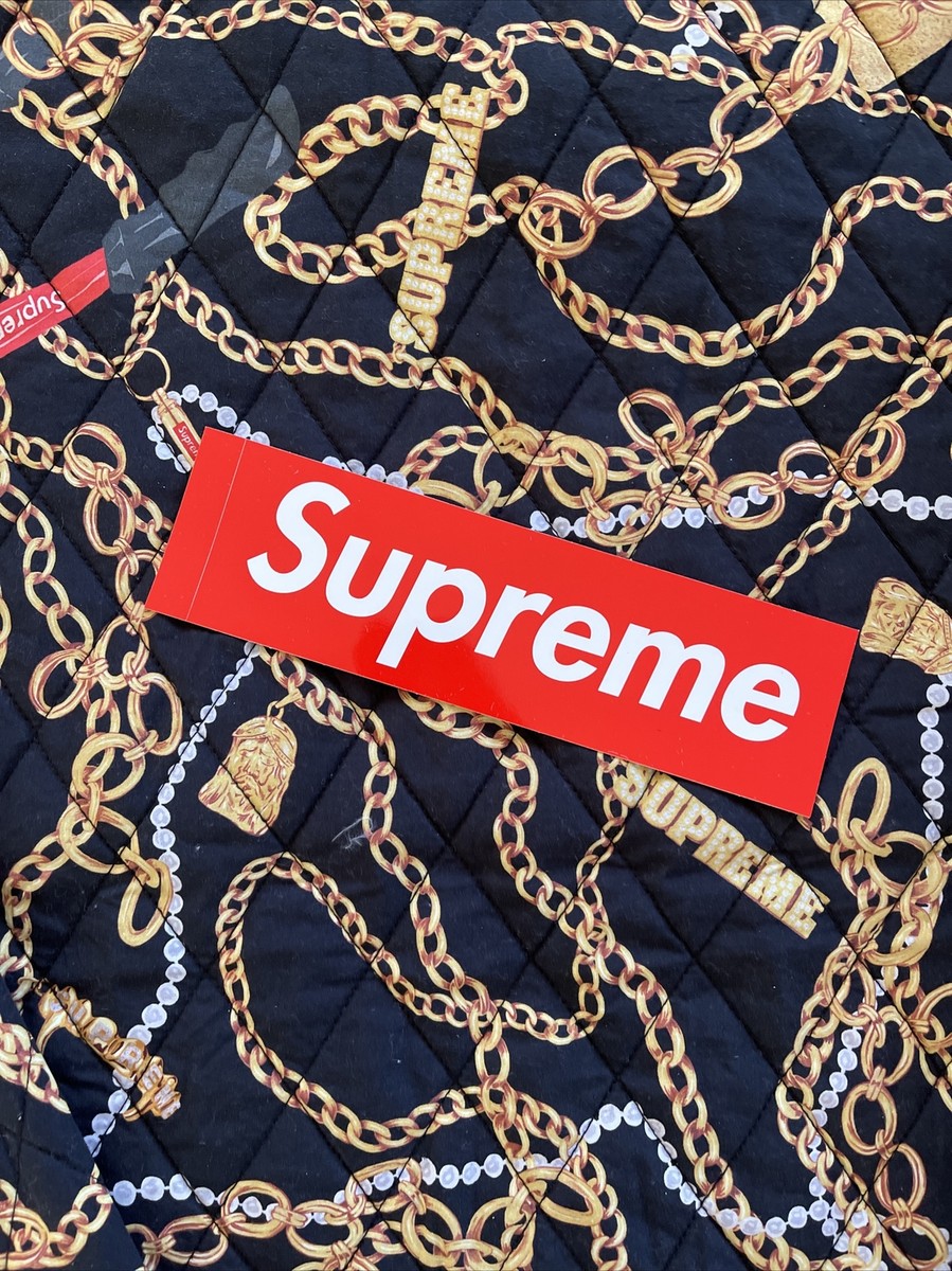 New Supreme Chains Quilted Jacket Coat Black Fall Winter New Supreme Chains Quilted Jacket Coat Black Fall Winter