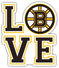 Boston Bruins Love NHL Sport Car Bumper Sticker Decal "SIZES''
