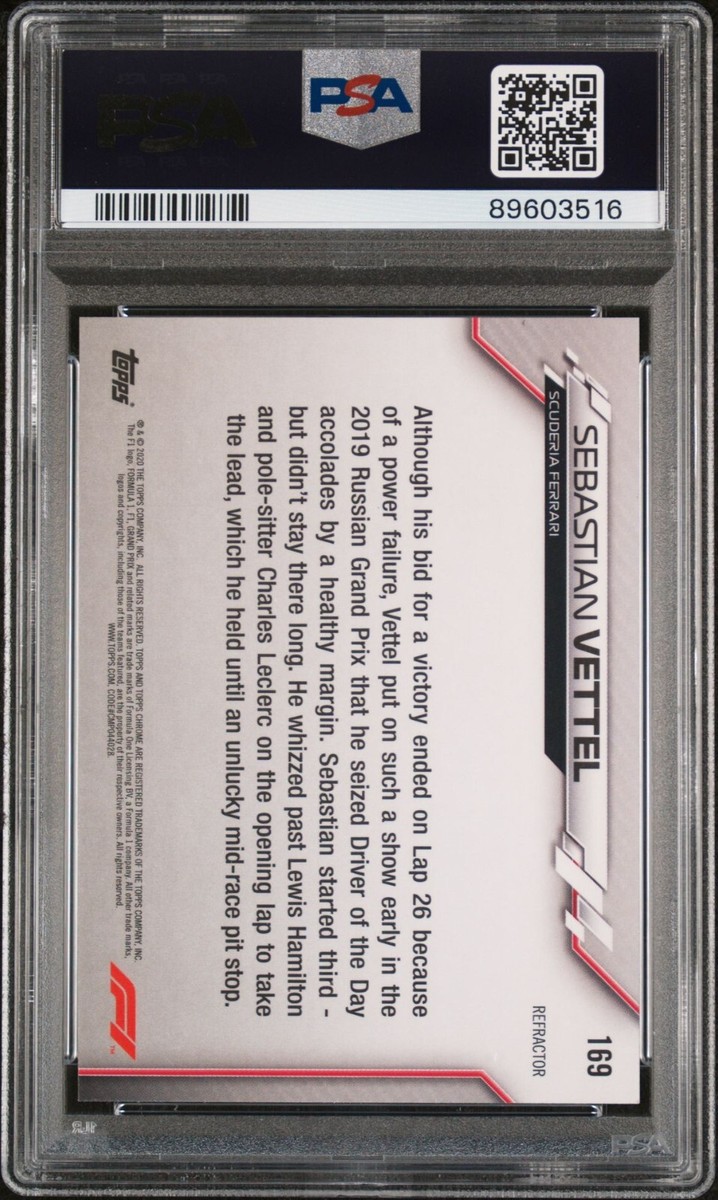 Sebastian Vettel 2020 Topps Chrome Formula 1 #169 Refractor PSA 9