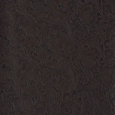 Chocolate Floral look Faux Vinyl Leather upholstery fabric by the yard 54" Wide