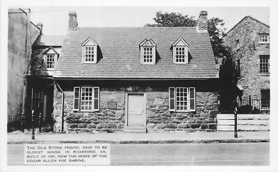 Postcard RPPC Virginia Richmond Old Stone House Edgar Allen 1920s Poe 23-2736