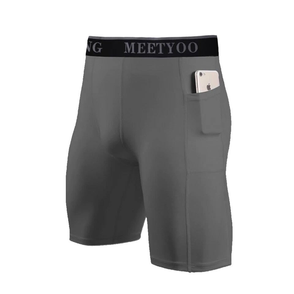 Pantalones Cortos de Compresión para Hombres Ropa Interior Pantalones Cortos Atléticos para Correr Entrenamiento Fitness Foto 4 de 4